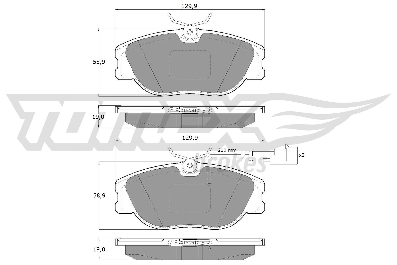 Sada brzdových platničiek kotúčovej brzdy TOMEX Brakes